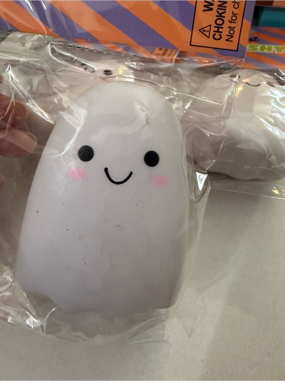 Cute White Ghost Squishy Toy - Soft Sensory Stress Reliever